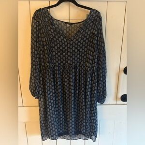 Tommy Hilfiger Dark Blue Floral Long Sleeve Dress